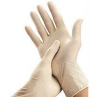 Guantes de latex NP descartables ligeramente empolvados